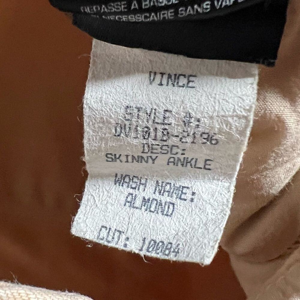 Vince Skinny Ankle Jeans Almond Wash Beige Womens 28 Denim Pants - Picture 3 of 7